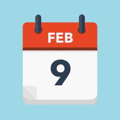 Calendar icon showing 9th February