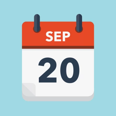 Calendar icon showing 20th September