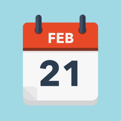 Calendar icon showing 21st February